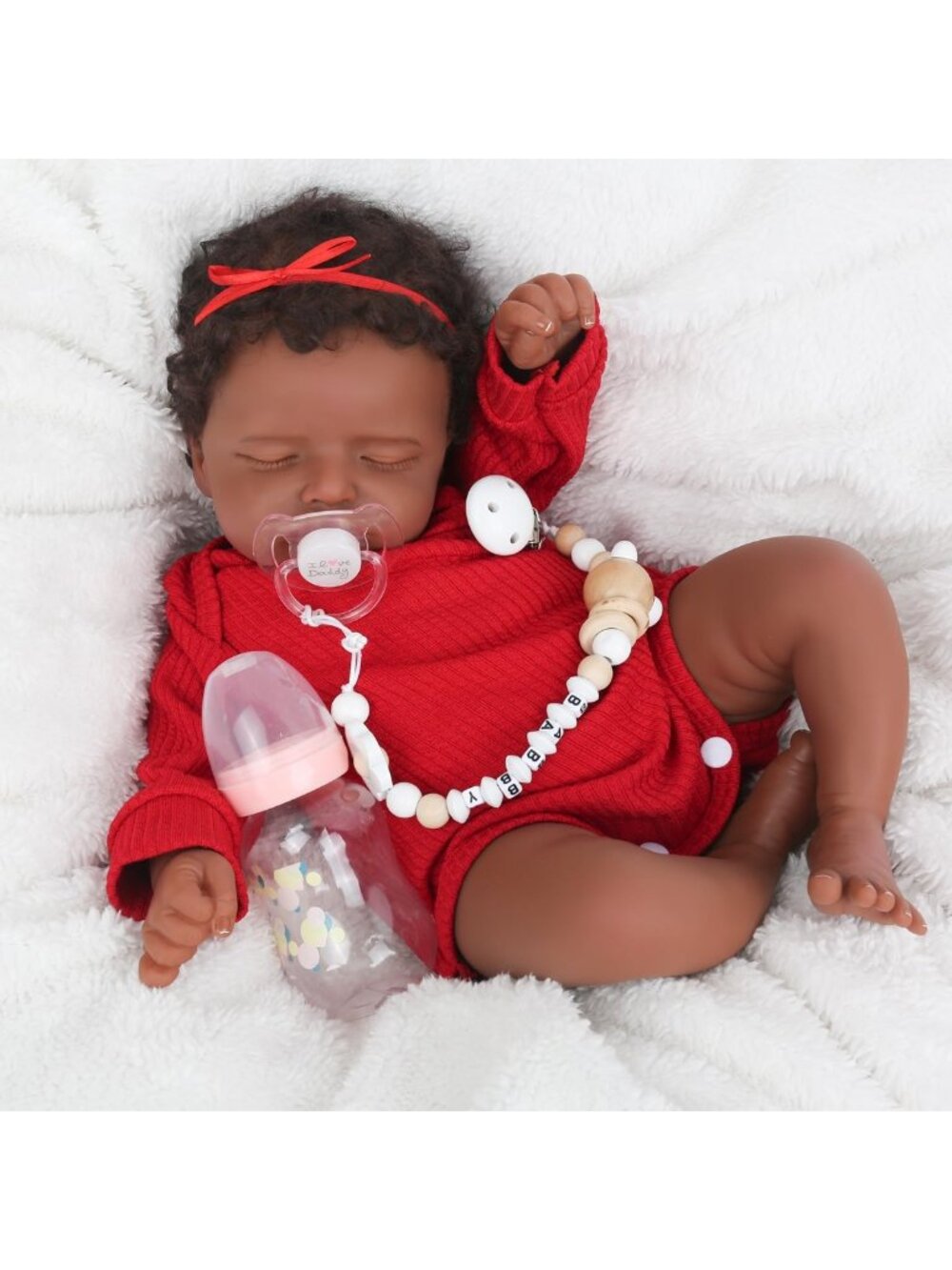 18in Realistic Black Reborn Baby Doll African American Newborn Girl